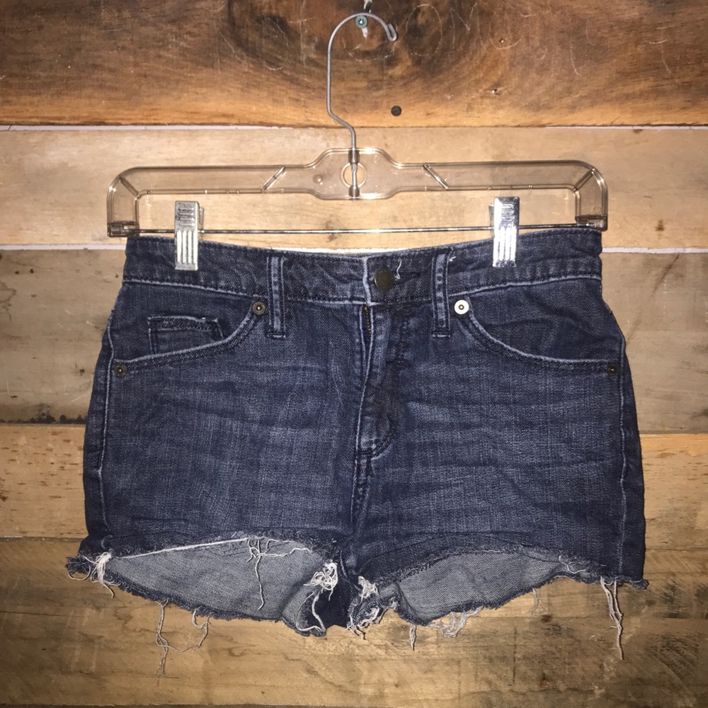 High-waist Dark Denim Shorts